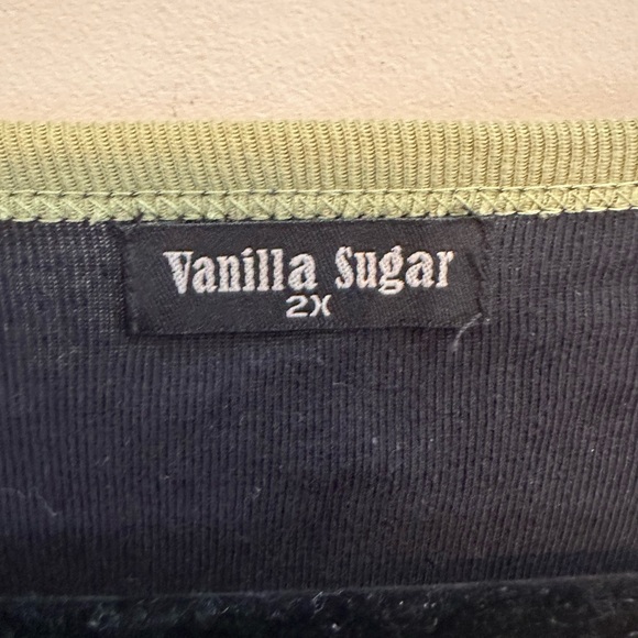 Y2K Vibes Vanilla Sugar Black and Green Long Sleeve Paisley Top 2X - Picture 2 of 5